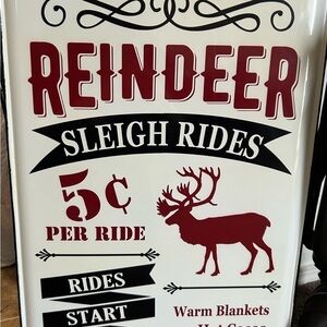 Reindeer Sleigh Rides Holiday Sign